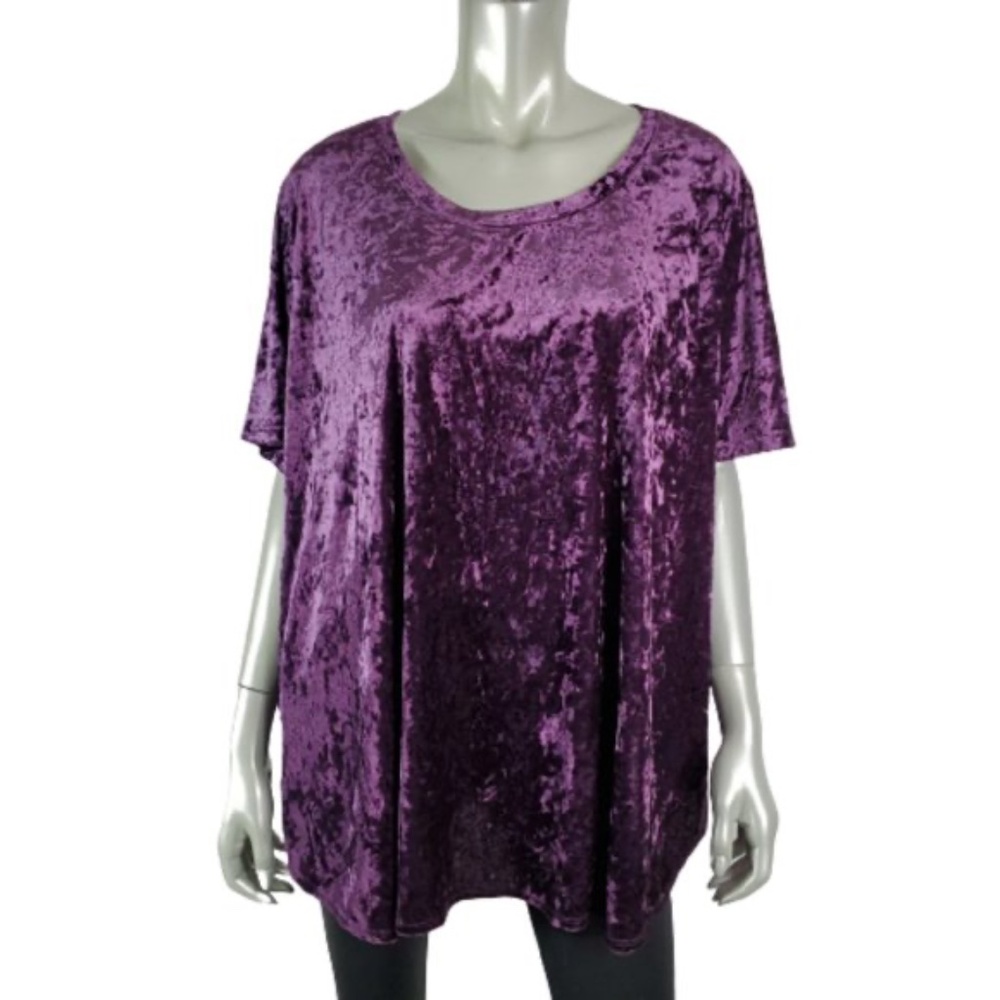 Purple Crushed Velvet Top Plus Size 3X 22W 24W
